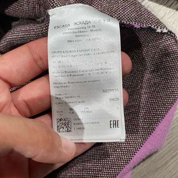 Women’s Escada Skara Houndstooth Poppy Floral Pink Jumper Blouse - Picture 6 of 8